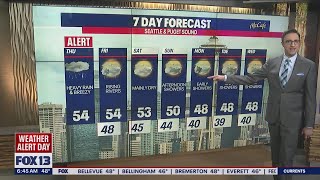 Heavy rainfall to continue into early Friday  FOX 13 Seattle [upl. by Seidule]