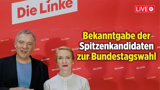 Die Linke gibt ihre Spitzenkandidaten zur Bundestagswahl bekannt [upl. by Lavoie]