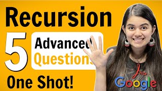 Recursion One Shot  Advanced Level Questions  Placement Tech [upl. by Haakon]