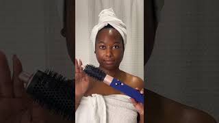 Using the Dyson Airwrap Round volumizing brush on type 4hair shortscreator [upl. by Schnur348]