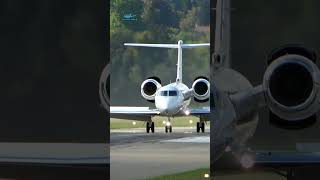 Gulfstream G450 N450GA Landing in Bern Switzerland [upl. by Trebliw211]