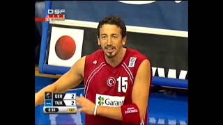 EUROBASKET 2005 eighthfinals  Germany vs Turkey Nowitzki 33 pts  10 rebs  3 blocks [upl. by Ailina]