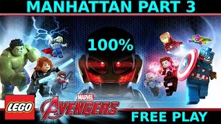 Lego Marvel Avengers Manhattan Part 3  100 Walkthrough Free Play [upl. by Reeve]