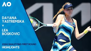 Dayana Yastremska v Lea Boskovic Highlights  Australian Open 2024 Qualifying First Round [upl. by Swayder]