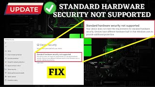 Windows security Standard hardware security not supported [upl. by Annabell169]