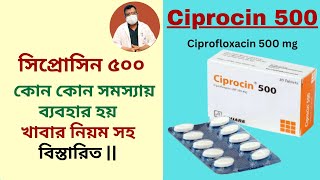 Ciprocin 500  Ciprofloxacin  সিপ্রোসিন কোন কোন সমস্যায় ব্যবহার হয়  খাবার নিয়ম সহ বিস্তারিত [upl. by Acinimod]