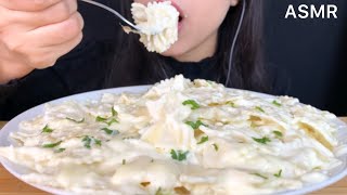 ASMR Cheesy Creamy Alfredo Farfalle Pasta  Mukbang Eating Sounds [upl. by Cordelia]