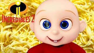 The Incredibles 2 Baby Jack Jack Learns to Eat Spaghetti Full Toy Unboxing Routine [upl. by Janus]