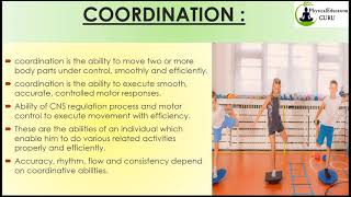 Development of Coordination  Test for Coordination  Types of Coordination  Motor Ability  PTI [upl. by Naejarual120]