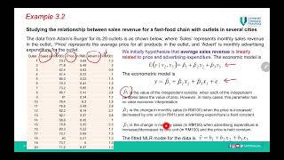 BSD4643 Econometrics  Chapter 3 subtopic 32  Estimating a Multiple Linear Regression [upl. by Nacul]