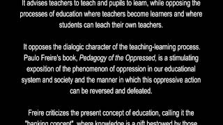 Banking Concept of Education  Paulo Freire text with voice [upl. by Ahsiekal]