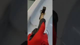 How to make a hole in a ceramic sink for a faucet handle valve [upl. by Ydnim289]