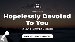 Hopelessly Devoted To You  Olivia NewtonJohn Male Key  Piano Karaoke [upl. by Aelram]