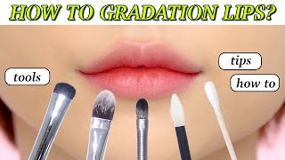 How to gradation lips Gradation tools how tos tips  Korean lip makeup [upl. by Iclek]