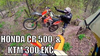 Honda Cr500AF amp Ktm xc 300 beginings Enduro Tour Polen [upl. by Ailerua43]