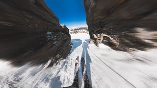 Skiing Fast Line at Mammoth  GoPro MAX in 4K [upl. by Ahseekan]