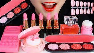 EDIBLE COSMETICS ASMR EDIBLE LIPSTICK ASMR EDIBLE EYE SHADOW ASMR PINK FOOD ASMR 💄 [upl. by Cornall]