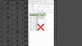 Convert Day Month Year to Date in excel Using DATE Function  Excel me day Month Year se date [upl. by Purse]