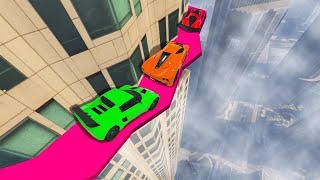 CROSS THE DEADLY BUILDING LEDGE GTA 5 Funny Moments [upl. by Hsara]