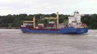 Container Ship SUDEROOG departing Hamburg Germany on the Elbe River June 15 2015 [upl. by Rocher876]