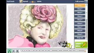 How to draw Effie Trinket from The Hunger Games [upl. by Sadella]