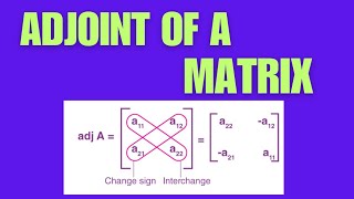 Adjoint of a matrix  Matrix  adjointofmatrix adjointofamatrix [upl. by Grindlay234]