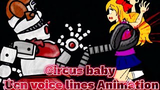 Dc2Fnaf Circus baby Ucn voice lines Animation 🎀 [upl. by Airan]