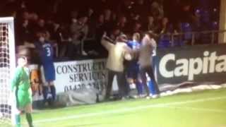 Gateshead FC 11 Stockport County FC  Last minute equaliser  Fans on pitch [upl. by Ettevey]