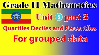 Grade 11 Mathematics unit 5 part 3 quartiles deciles and percentiles for grouped data [upl. by Nahsin]