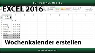 Dynamischen Wochenkalender erstellen Excel [upl. by Nea]