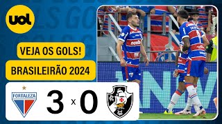 FORTALEZA 3 x 0 VASCO  BRASILEIRÃO 2024 VEJA OS GOLS DE MARTÍNEZ BRENO LOPES E KAYZER [upl. by Etrem]