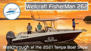 2021 Wellcraft Scarab Fisherman 262 Walkthrough at the 2021 Tampa Boat Show Center Console Tour [upl. by Aneeram]