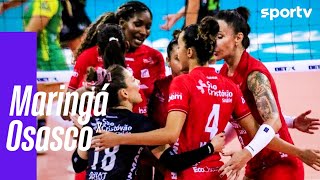 MARINGA 1 X 3 OSASCO  MELHORES MOMENTOS  SUPERLIGA FEMININA DE VÔLEI  sportv [upl. by Am562]