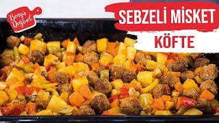 FIRINDA SEBZELİ MİSKET KÖFTE TARİFİ FIRIN YEMEKLERİ [upl. by Azalea]