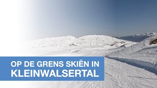 Skiën in het skigebied Kleinwalsertal op de grens tussen Duitsland en Oostenrijk [upl. by Anirb]