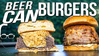 THE BEST BEER CAN STUFFED BURGERS  SAM THE COOKING GUY 4K [upl. by Leiand]