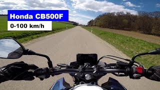 Honda CB500F 2021 Acceleration 0100 kmh [upl. by Carolann]