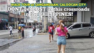 WHAT IS IN THIS CROSSROADS  Walk at Sangandaan CALOOCAN city PHILIPPINES backstreets and market [upl. by Lleder365]