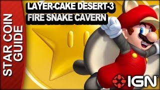 New Super Mario Bros U 3 Star Coin Walkthrough  LayerCake Desert3 Fire Snake Cavern [upl. by Niwri86]