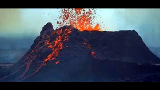 Iceland Volcano Update  As Lava flows nearby the nesting birds incubate eggs [upl. by Notsuj]