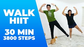 30 MIN WALK HIIT CARDIO • WORKOUT with MOM • 3800 Steps • Walking Workout 150 [upl. by Harmaning]