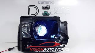 Land Rover LR3 Morimoto Mini D2S 50 Bullet Blackout [upl. by Dranoel915]