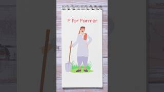 Drawing  F for Farmer drawing farmer art shorts kisan motivational pencilart ytshorts [upl. by Ymerrej707]