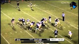 Drew High 44 Ben Kittler 4 yd tackle for loss on 4th down [upl. by Ilyah]