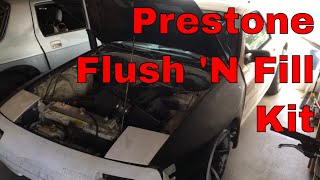 RX7 Coolant Flush Using Prestone Antifreeze Flush N Fill Kit [upl. by Idnaj316]