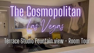 The Cosmopolitan Of Las Vegas  Terrace Studio Fountain View Room 53rd floor [upl. by Ahsieyk]