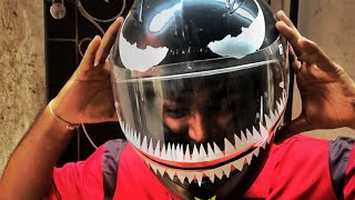 How to make VENOM helmet at home by yourselfDIY [upl. by Licastro]