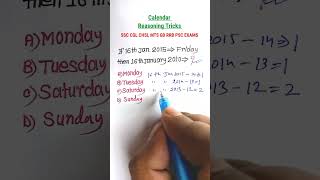 Calender Tricks  Calender Reasoning Tricks Reasoning Tricks SSC CGL RRB NTPC Exams shorts [upl. by Atinnek]