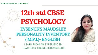 Eysencks Maudsley Personality Inventory MPI [upl. by Atilamrac]