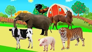 Tiergeräusche für kinder  VIDEO 3D 40 tiere lernen im dschungel  bauernhof [upl. by Aihtnamas578]